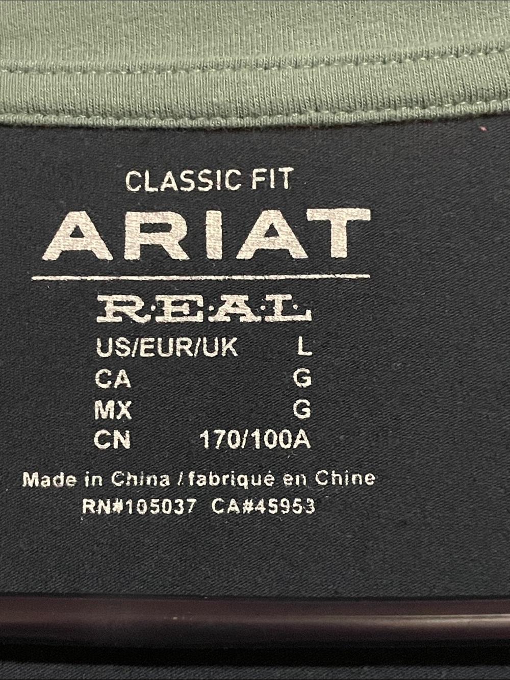 Ariat Navy & Green Raglan Baseball Logo Long Sleeve Tee - Picture 2 of 3